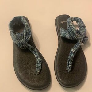 Sanuk Blue Yoga Sling Mat Sandals‎ Ella Space Dye Size 10